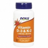 NOW - Vitamin D3 & K2 1000 IU 45mcg 120 gel kapsula